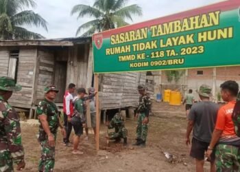 Bangun RTLH Jadi Sasaran Tambahan TMMD Ke-118 Kodim 0902/Berau