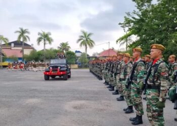 Berlangsung Khidmat, Dandim 0902/BRU Pimpin Upacara HUT TNI Ke 78 Tahun