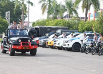 Mewujudkan Pemilu 2024 Yang Damai, Polres Berau Gelar Apel Pasukan Operasi Mantab Brata Mahakam 2023-2024