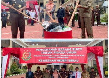 Kejari Berau Gelar Pemusnahan Barang Bukti Tindak Pidana Umum dari 124 Perkara
