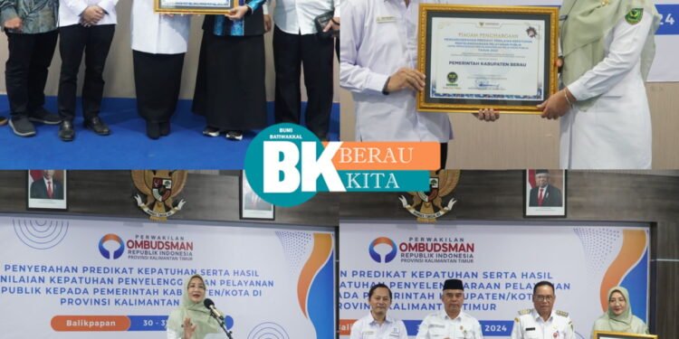 Capai Zona Hijau Terbaik, Pemkab Berau Raih Penghargaan Ombudsman RI