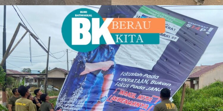 Masuk Masa Tenang, Satpol PP Berau Mulai Bersihkan APK Caleg