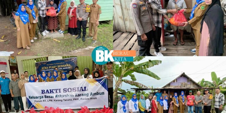 Berbagi Keberkahan di Bulan Suci Ramadan, Keluarga Besar Kelurahan Karang Ambon Bagikan 48 Paket Sembako Kepada Warga Kurang Mampu