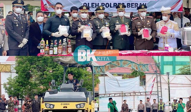 Hari Bhayangkara ke-78, Polres Berau Musnahkan 6 Kilogram Sabu dan 23.795 Botol Miras