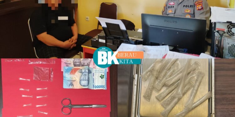 Pria Pengedar Ini Tak Berkutik Setelah Digerebek Polisi, BB Sabu 13 Poket Diamankan Polsek Derawan